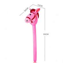 Soft PVC Inflatable Toy Role Play Durable Cartoon Pony Stick Outdoor Game Prop Activity Birthday Party Costume Photo Handheld Inflatable Stick - Multicolor - View 8