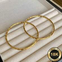 1 buah Gelang Kepang Lilit Minimalis Desain Unik untuk Wanita, Gelang Premium Anti Pudar - Emas - View 1