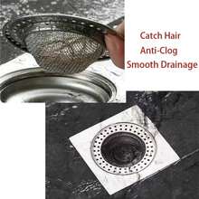 2 atrapa-cabellos para desagües de ducha, cesta de drenaje para ducha, malla de acero inoxidable, adecuada para orificios de 3 pulgadas. Filtro anti-cabellos de malla de acero inoxidable, fácil de limpiar, reutilizable y anti-obstrucción, adecuado para lavabos, desagües y bañeras de baño. - Poco profundo-2 piezas - Ver 5