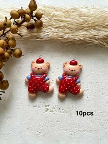 10/20/100pcs Cute Overalls Animal Cartoon Handmade Pendant Charms DIY Keychain Bag Pendant Accessories Decor - Multicolor - View 7