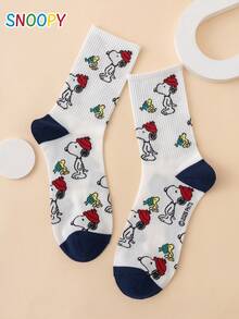 1 Pair SNOOPY Series Genuine Puppy Pattern Funny Personalized Cartoon Men's Mid-Calf Socks - Multicolor - View 3
