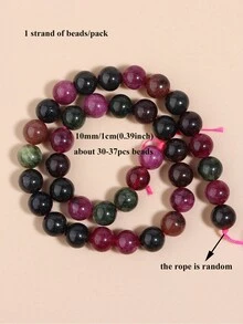 1 Strand 6/8/10mm ﻿Natural Stone Rainbow Tourmaline Round Loose Spacer Beads For Jewelry Making DIY Handmade Bracelet Accessories - Multicolor - View 12