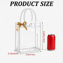24pcs Transparent Plastic Gift Bags (6/12/24pcs), Includes White Ribbon, Waterproof Reusable Shopping Bags Gift Bags, Perfect For Wedding Favors And Party Gifts. Premium Quality, Includes Wholesale Packaging. - Multicolor - View 6