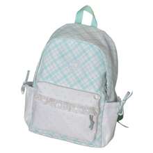 1pc Plaid & Polka Dot Patchwork Backpack, Sweet College Style With Ruffle Front Pocket & Heart Embroidery, Suitable For Campus Daily Commute - Multicolor - View 13