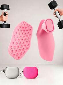Non-Slip Rubber Fitness Grip - Sweat-Proof Palm Pad, Suitable For Weightlifting, Deadlifts, Pull-Ups And Barbell Training | Ergonomic Hand Protection Design With Zipper Storage Bag, Portable Fitness Accessory, Suitable For Home And Gym Training - Multicolor - View 9