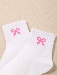 20/10/5 Pairs Random Kids White Series Elastic Crew Socks, Soft & Comfortable, Breathable, White Socks Bows For Girls, Fall Socks Baby Halloween Socks - Multicolor - View 6