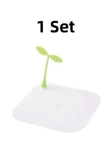 Cute Sprout Shaped Silicone Drain Stopper, Odor-Proof Drain Cover, Anti-Clogging Anti-Insect Drain Filter Pad, Suitable For Bathroom Sink, 1/5/10pcs (Yellow & White) - Multicolor - View 13