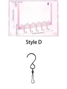 Pink Bow-Shaped Metal Hook, Door-Hanging Design, Elegant Bow Towel Hook Rack, Cute Room Decor, Suitable For Girls' Room, Cabinet, Living Room, Bathroom And Bedroom, Space-Saving And Multi-Functional Decoration - Multicolor - View 11
