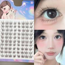 10 Rows Manga Lash Clusters Kit, Natural Look Individual Segmented Lashes, Clear Band Faux Mink Fiber, Daily Wear DIY Eyelash Extensions, Designed For Asian Eye Shapes - C - View 2