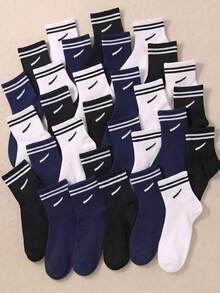 10/20 Pairs Comfortable Kids Crew Socks, Fall Winter All-Season Wear, Halloween Christmas Socks, Applicable For Various Sports, School Daily Outfits - Multicolor - View 2