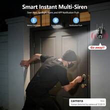 szsinocam 1 buah Kamera PTZ WiFi Dual-Lens 720P, Kamera Pemantauan Luar Ruangan Nirkabel 2.4G, Didukung USB (Tanpa Baterai Internal), Deteksi Manusia AI, Penglihatan Malam Berwarna Penuh, Peringatan Gerak - Hitam - View 6