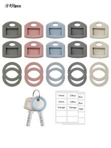 20/10/5/3/2/1pc Silicone Key Caps With Labels Keychains - Color Coded, Suitable For Home, Office, Residential Keys, Key Head Protection Covers, Identification Label System, Silicone Key Covers For Key Identification (Pendant Not Included) - Multicolor - View 17