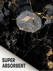 3/5pcs Black & Gold Marble Pattern Modern Luxury Bathroom Rug Set, Soft Absorbent Non-Slip Wear-Resistant Bathroom Accessories, Flannel + Sponge + Polyester Fabric Quick-Dry Carpet, Machine Washable Easy To Clean, Includes Toilet Lid Cover, U-Shaped Toilet Mat And 3 Rectangular Non-Slip Rugs, Lightweight Quick-Dry Bathroom Rug Set, Suitable For Bathroom, Toilet, Laundry Room And Housewarming Gift, Halloween Gift, Autumn Gift - Black - View 5