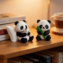 3pcs Panda Car Dashboard Decor. Suitable For Car Center Console Decoration, Can Be Paired With Rearview Mirror For Interior Car Decoration. Cute And Charming Decoration, Small Gift For Holidays. - A - View 2