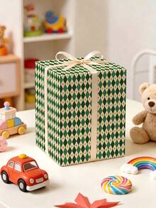 3/2/1 Roll Of Vintage Geometric Gift Wrapping Paper ; This Paper Is Perfect For Holiday Gift Wrapping, Children's Birthdays, Vintage-Themed Parties, Christmas Gift Wrapping,Circus-Themed Celebrations, And British-Style Gifting. - B - View 5