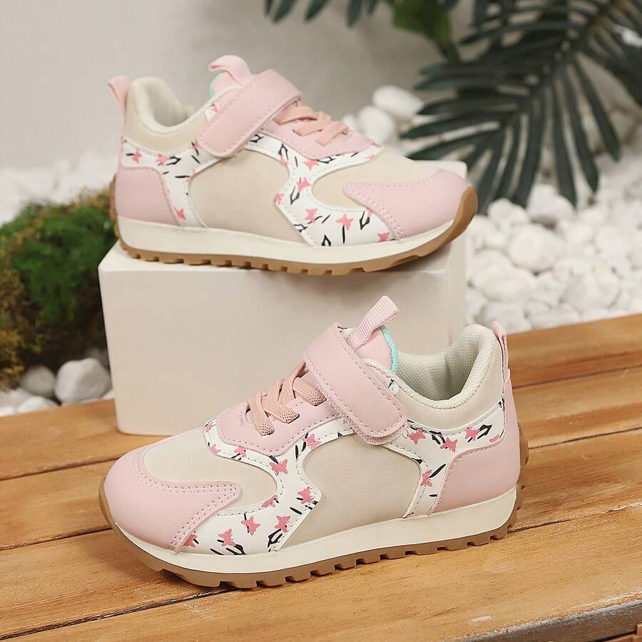Girls' Sports Casual Shoes 2026 New Style All-Season 5D Printed Pattern Patchwork Design, Versatile Little Girls' Casual Shoes, Suitable For Outdoor, Running, Campus Style - Multicolor - View 1