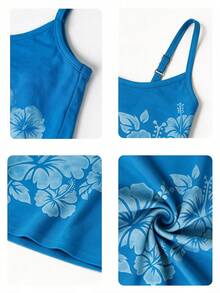 Women Floral Print Casual Versatile Daily Wear Camisole Top Summer, Boho Chic - Blue - View 6