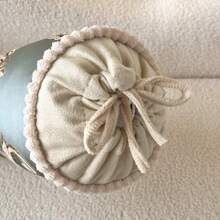 1pc Floral Embroidered Pillow Case, Cylindrical Candy Pillow Case, Without Pillow Insert - Mint Blue - View 6