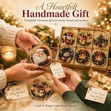 Christmas Decoration DIY Pearl Art Kit For Adults, Hanging Diamond Painting Christmas Ornament Set With Pearls, Irregular Gemstones And Jute Rope, Christmas Handmade Decor - Christmas Set - View 5