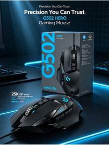 Logitech Mouse Gaming Berkabel G502 HERO dengan Sensor 25K, 11 Tombol yang Dapat Diprogram, 5 Pemberat yang Dapat Diatur, Pencahayaan RGB LIGHTSYNC, Kompatibel dengan Desktop/Laptop - View 3