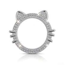 1pc Cat Ear Rhinestone Car Engine Start/Stop Button Ring, Shiny Crystal One-Key Start Button Decorative Cover Sticker, Cute Sweet Female Car Accessories - Cute Cat Ears - View 10