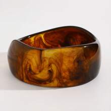 1/3pcs Vintage Hong Kong Style Wide Resin Bracelet Set, Minimalist Premium Layered Bangle For Daily Wear And Party Outfit, Suitable For Women, Holiday Gift - Multicolor - View 13