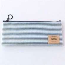 Creative Fresh Style Pencil Case, Striped Oxford Fabric Storage Bag, Stationery Box, Pencil Pouch, Cosmetic Bag - Multicolor - View 7