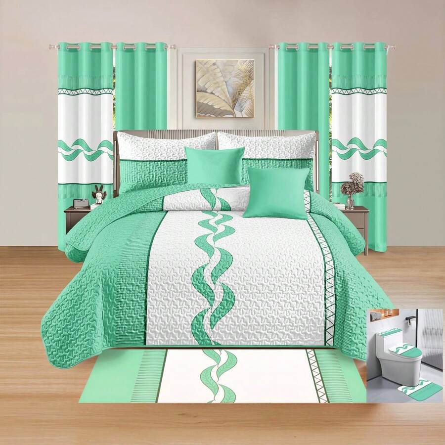 Comforter Sets - Mint Green - View 1