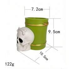1PC Halloween Skeleton Pen Holder, Cute 3D Skeleton Desk Organizer Cup, Suitable For Office, Study Room And Spooky Halloween Decor. Halloween Gift - Style a - View 7