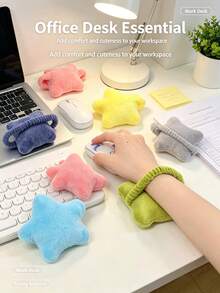 1pcsMulticolor Plush Mini Wrist Rest Pillow, Soft Elastic Wrist Support Cushion, Comfort Wristband Pad For Back To School Student Office Computer Mouse Typing - A - View 1