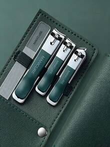 5pcs/Set - Professional High Carbon Steel Precision Nail & Toe Clipper Set, Includes Nail Clippers, Nail Files And Ear Pick, With Leather Portable Storage Case, Home Beauty Care Set, Travel Friendly Box, Fashion Design, Premium Precision Nail Clipper Leather Set - Nail Clipper Set - View 11