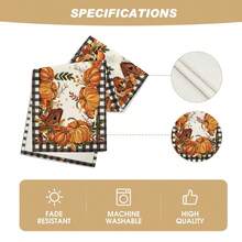 1pc Vintage Pumpkin Birdhouse Print Autumn Home Decor Table Runner - Polyester Stiff Fabric, Rectangular, Ideal For Holiday Dining And Outdoor Parties, Suitable For Home Dining Room, Restaurant, Kitchen Supplies, Party Table Decoration - Orange - View 8
