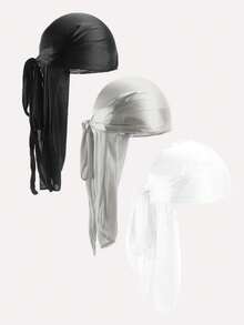 3pcs Durag Busana Minimalis Pria Untuk Kehidupan Sehari-hari - MultiWarna - View 5