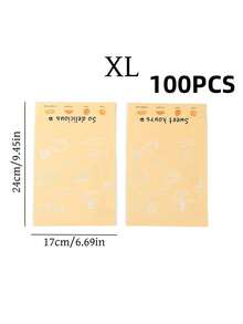 100pcs Pack English Style Baking Bags - Semi-Transparent Self-Adhesive Bags, Suitable For Bread And Toast, Reusable Kraft Paper Bags With Window, Individually Packaged, Ideal Packaging For Gifts, Pastries, Snacks And Baked Goods. - Multicolor - View 17