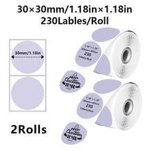2 Rolls New Colorful Thermal Paper, 3cm Round Adhesive Thermal Label Paper, Suitable For DIY, Name Labels, Gift Wrapping, Compatible With M200/M210/M110/M3/M120/M108/P50/P80/P1/P2 Label Printers - 3cm Round - View 3