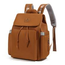1pc Diaper Bag Backpack – Essential Baby Travel Tote – Multi-Functional Waterproof Diaper Bag, Travel Essential Baby Bag, Large Capacity Diaper Bag, Diaper Pouch, Stroller Strap, – Unisex Large Capacity Diaper Bag Diaper Pouch Backpack - Rust Brown - View 11