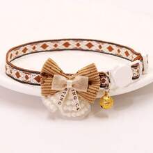Cat Collar With Bell And Bow Tie, Adjustable Cute Pet Collar For Cats And Kittens, Bowknot Kitten Collar For Daily Wear - Multicolor - View 9