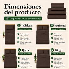 HOGAR YUME Sheet Sets With Pillowcases - Coffee Brown - View 3