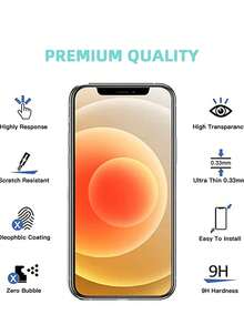 4pcs Tempered Glass Screen Protector, Compatible With IPhone XR/XS MAX/6/7/8/11/12/13/14/15 Pro Max/16 Pro Max/16 Plus/16e/17Air/17/Mini/Plus/SE, Phone Accessories Waterproof Shockproof Anti-Fall Anti-Fingerprint Full Cover - Clear - View 5