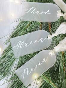 20/30/40/60pcs Acrylic Blank Wedding Gift Tags, Wedding Name Cards, DIY Acrylic Blank Labels, Seat Cards, Decorative Basket Labels, Storage Box Labels, Wedding Supplies - Transparent - View 4