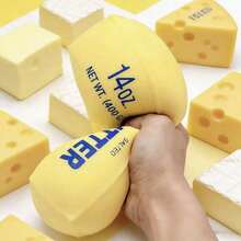 Mainan Squishy TPR Bentuk Stik Mentega Raksasa yang Renyah & Lembut, Mainan Pereda Stres dengan Rebound Lambat, Tekstur Balok Bangunan, Mainan Sensorik Lembut untuk Meredakan Kecemasan & Stres, Pola Marmer/Pusaran/Ikat Warna - MultiWarna - View 6