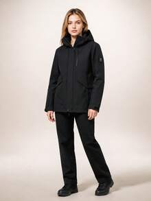 Women Outdoor Jacket, Windbreaker, Casual Windshirt Black Spring Sports - Black - View 9