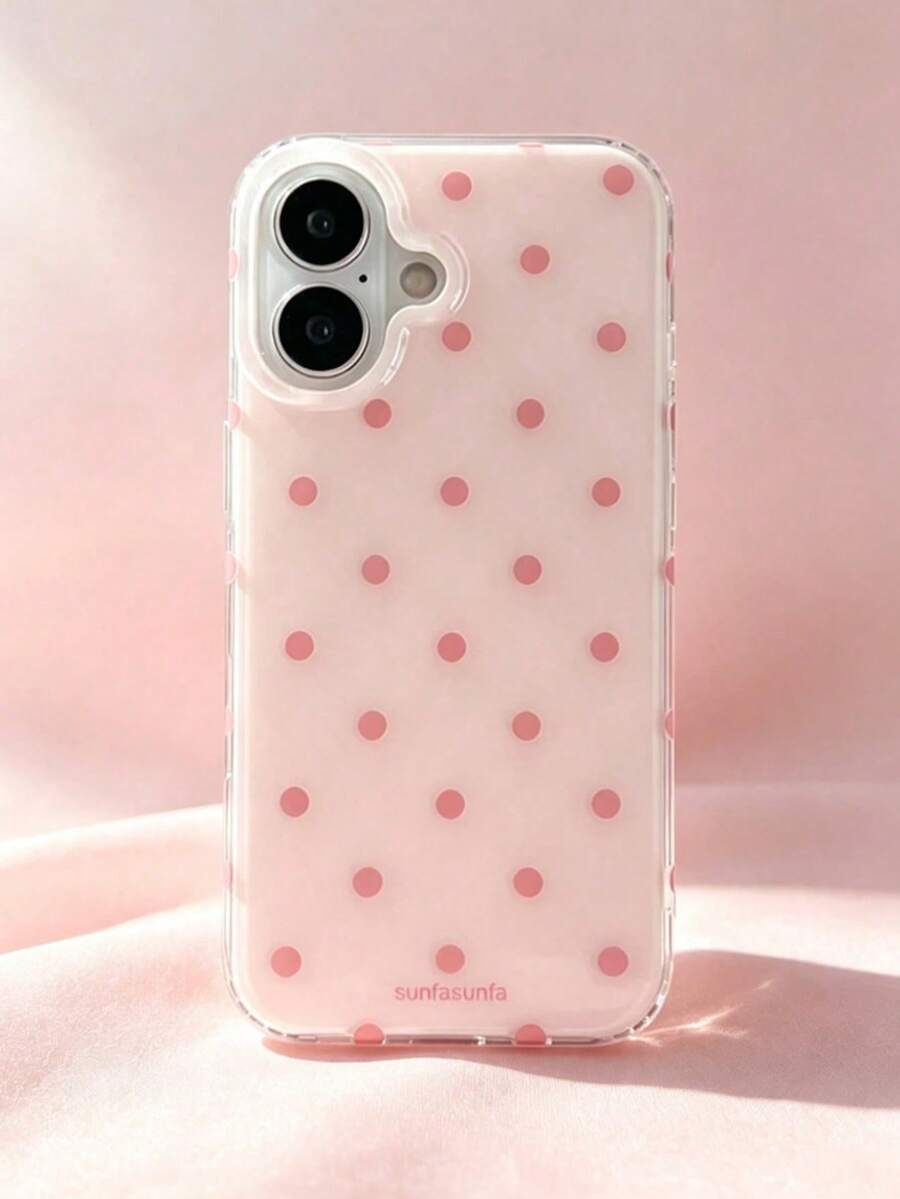 Ins Pink Polka Dot Creative Personalized Phone Case Protective Cover For IPhone 11/12/13/14/15/16/17 - Multicolor - View 1