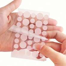720pcs/432pcs/36pcs Invisible Transparent Round Stickers, Removable No-Trace Round Stickers, Waterproof Sweat-Proof Mini Stickers, Easy To Use, Portable, High Adhesion Round Transparent Stickers, Suitable For Party, Office - White - View 2