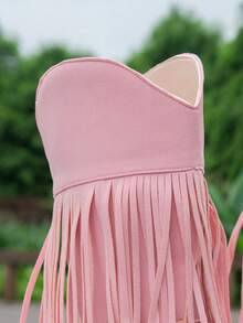 女款西部牛仔靴 刺繡皮革靴 2026夏季新款 棕色復古鏤空騎士靴 - 粉色 - 查看 8