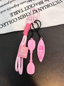 Racing Kayak Bag Charm, Creative Competition Small Gift, Soft Rubber Mini Kayak Keychain, Suitable For Backpack Decoration, Daily Bag Ornament, Holiday Party Gift, Back To School Gift, Women's Keychain, Car Keychain, Keychain Making Material, Men's Keychain, Backpack Charm Keychain, Keychain, Keychain Pendant, Keychain Coin Purse, Bulk Keychains, Keychain Set, Keychain Accessories - Multicolor - View 8