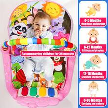 Newborn Baby Essentials Baby Musical Play Gym Mat, Toddler Bed Crib Musical Activity Mat & Hanging Toys, Gym Mat For Newborn Infant Early Development - Grey - View 3