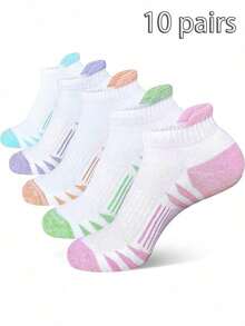 5/10/20 Pairs Women's Sports Ankle Socks, Running Compression Socks, Comfortable And Soft - Multicolor - View 7