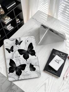 1pc Butterfly Letter Tablet Case Compatible With IPad Mini6/7/Air/Air2/9.7/10.2/10.5/10.9 (Air4-Air8)/Pro 11/10th Gen/A16/Pro 11 2024 Models, Double-Sided Painted Pattern Tablet Case With Transparent Acrylic Back Shell, Silk Texture 8-Fold Stand, Auto Sleep/Wake, Built-In Pencil Slot, Pencil Not Included, Some Models With Camera Frame - Multicolor - View 7