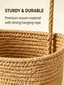 [Free Ship(14in)]Woven Cotton 3-Tier Over The Door Basket, Wall-Mounted Jute Storage Organizer In Bathroom – Decorative Nursery Baskets, Toys Small Basket Gift Hook Laundry Basket House Organizers,Halloween, Christmas, Home Decor &Storage Accessories - View 7